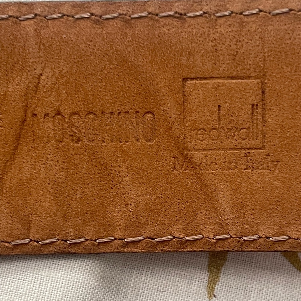 Vintage MOSCHINO REDWALL Red Leather Gold tone Hearts Belt Size 42 - Picture 5 of 12
